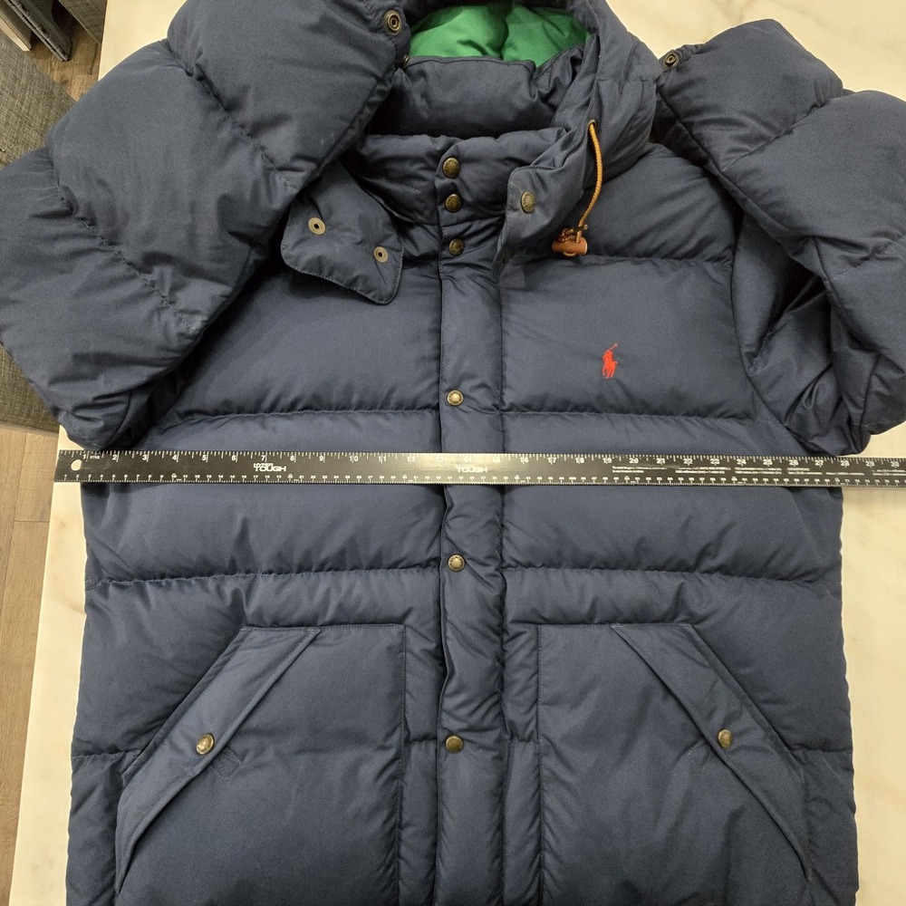 Polo Ralph Lauren Down Quilted Puffer Jacket Men's 2XL Blue Detachable Hood - Picture 3 of 12